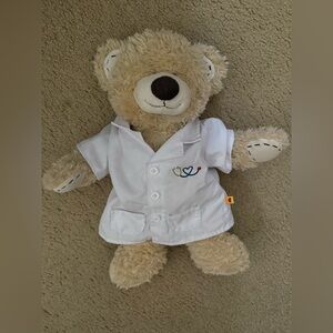Adorable Plush Build a Bear Teddy Bear in White Nurse or Doctor's Coat